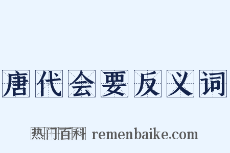 唐代会要反义词是什么意思的图片